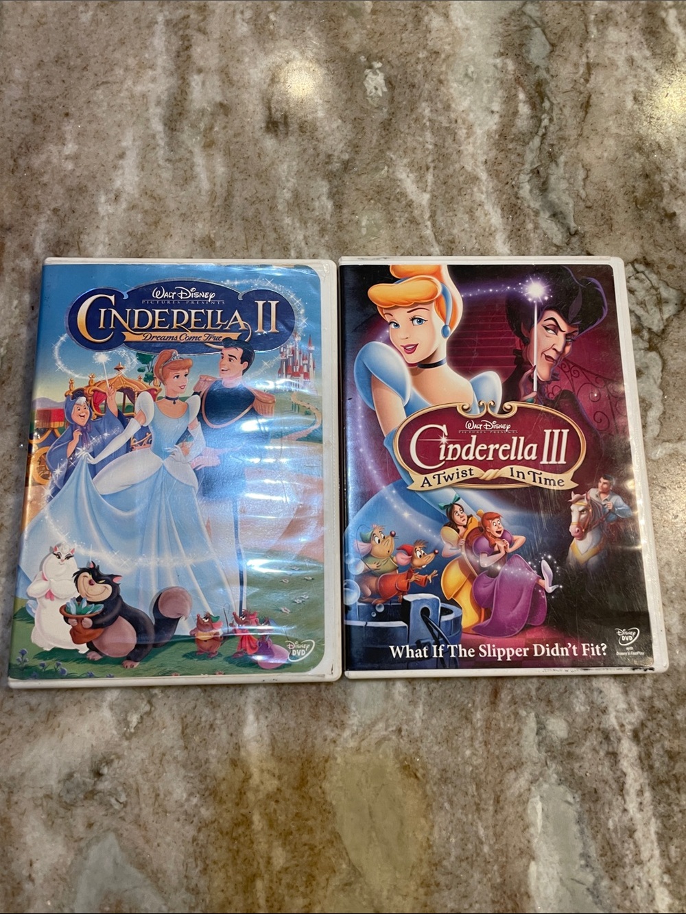 Disney Cinderella II and Cinderella III DVDs